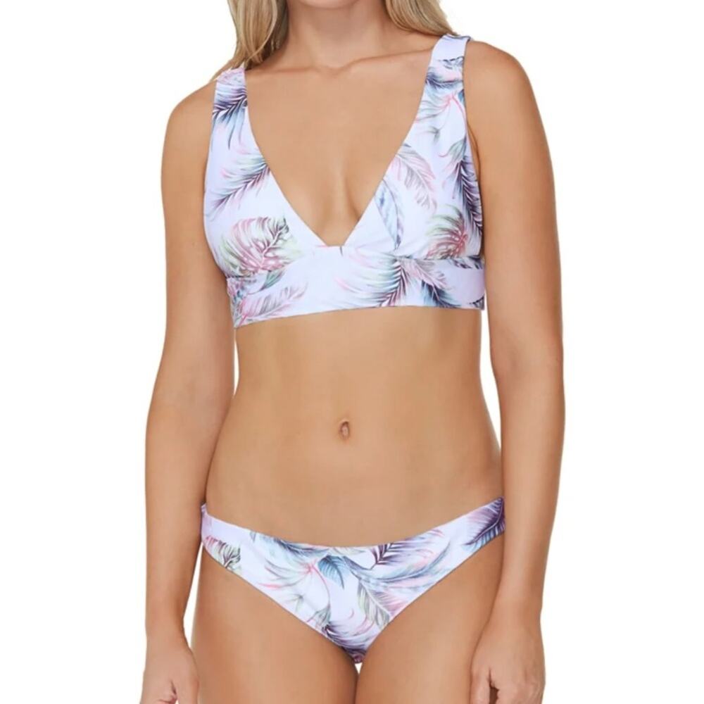 Raisins NEW Reversible Tropical/Purple Gingham Bikini Size Large